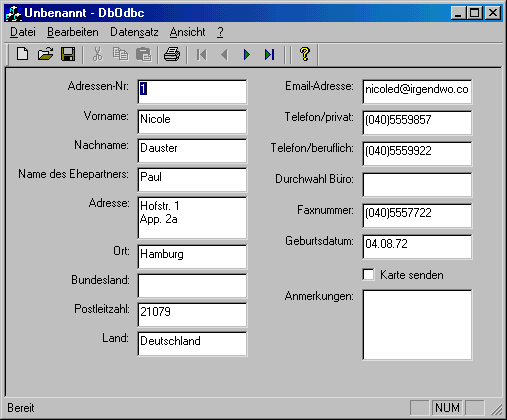 Daten aus ODBC- Datenbanken abrufen