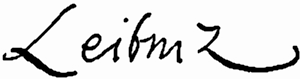 Signatur: Gottfried Wilhelm Freiherr von Leibniz