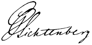 Signatur: Georg Christoph Lichtenberg